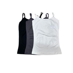 Lot of 3 Waist Trimming Tank Tops Gray White Black Size 3XL